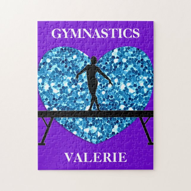 Gymnastik Balance Beam Lila Aquamarin Puzzle (Vertikal)
