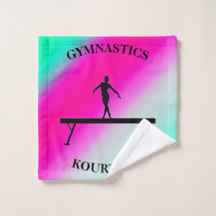 Gymnastik Balance Minze und Fuchsia Waschlappen