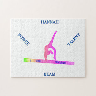 Gymnastik Balance Strahl Puzzle. Personalisierter Puzzle