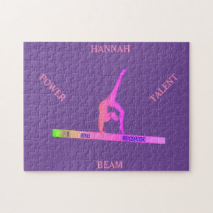 Gymnastik Balance Strahl Puzzle. Personalisierter  Puzzle