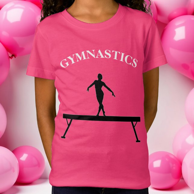 Gymnastik Balancebrage mit Namen Girls T - Shirt (Gymnastics T-Shirt )