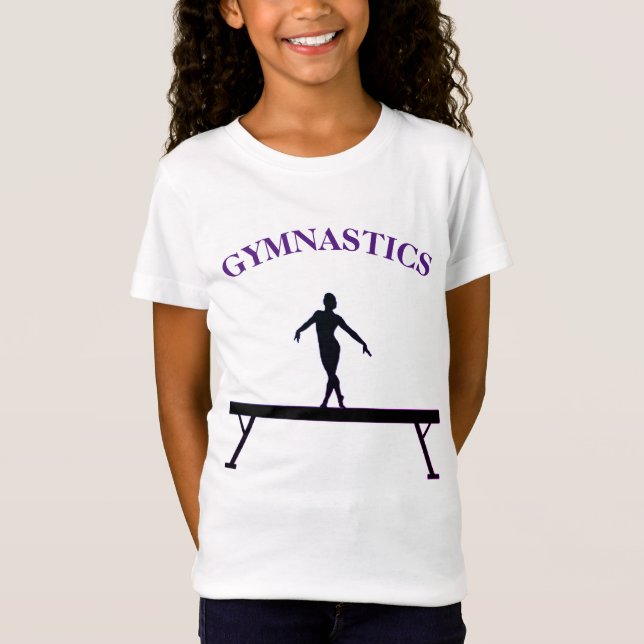 Gymnastik Balancebrage mit Namen Girls T - Shirt (Vorderseite)