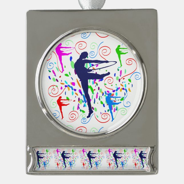 Gymnastik Banner-Ornament Silber (Vorderseite)