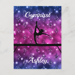Gymnastik Beam Glam Postkarte