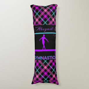Gymnastik Beam Pink Lila Aquamarines Tartan Seitenschläferkissen