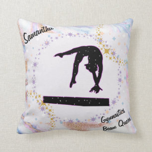 Gymnastik Beam Queen Glitzer Watercolor Abstrakt Kissen