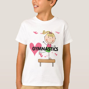 GYMNASTIK - blonde Mädchen-Schwebebalken-T-Shirts T-Shirt