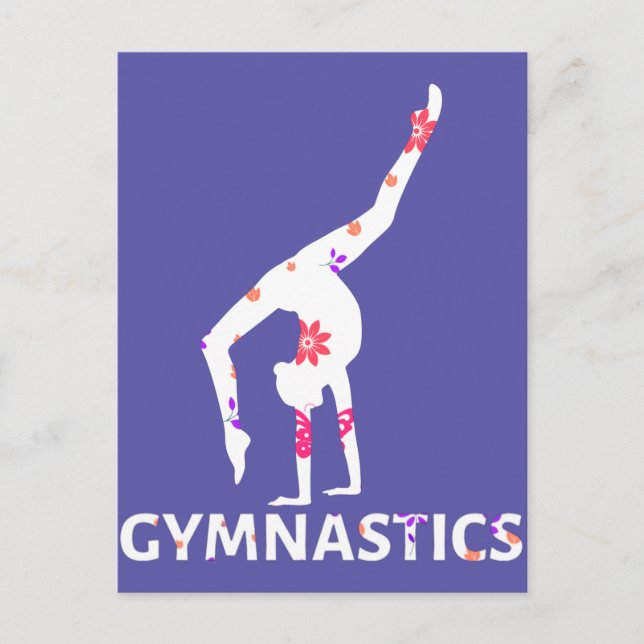 Gymnastik Blume Power Handstand Postkarte (Vorderseite)