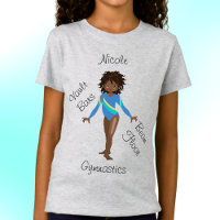 Gymnastik Brünett, braune Augen, Blauer Leotard