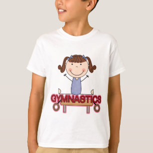 GYMNASTIK - brünettes Mädchen spaltet T-Shirts u