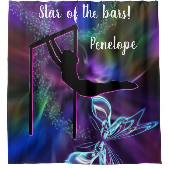 Gymnastik Butterfly Star der Bars Personalisiert Duschvorhang (Vorderseite)