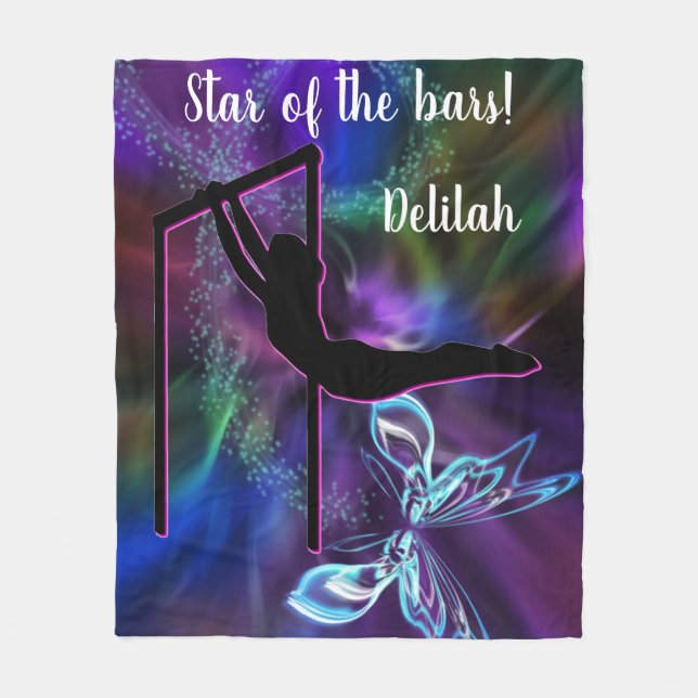 Gymnastik Butterfly Star der Bars Personalisiert Fleecedecke (Vorderseite)