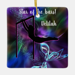 Gymnastik Butterfly Star der Bars Personalisiert Keramikornament