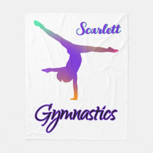 Gymnastik Cartwheel Pink Lila Personalisiert Fleecedecke
