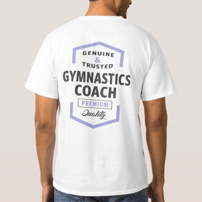 Gymnastik Coach Logo Geschenke. T-Shirt (Rückseite)