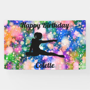 Gymnastik Color Burst Happy Birthday Banner