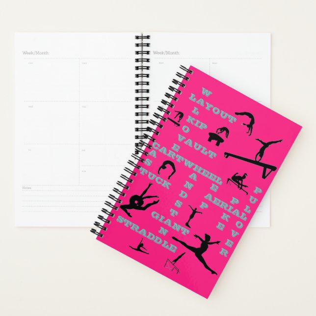 Gymnastik Crossword Pink Personalisiert Plane Planer (Anzeige)