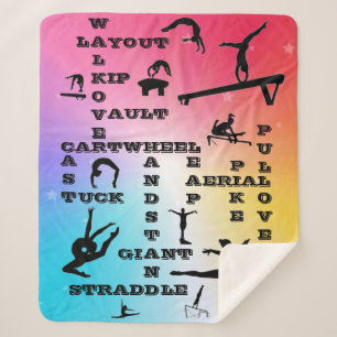 Gymnastik Crossword Rainbow Stars Sherpa Blanket Sherpadecke