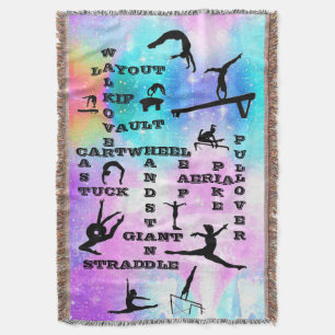 Gymnastik Crosswords Throw Blanket Decke