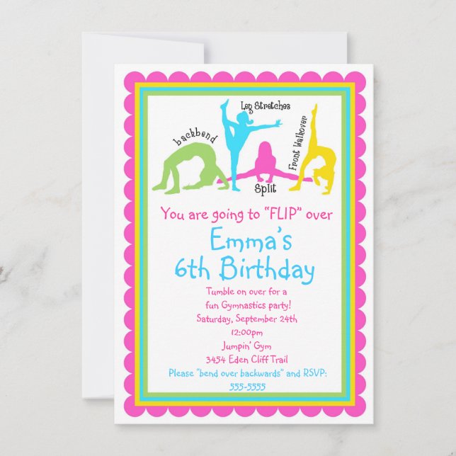 Gymnastik Einladung (Vorderseite)