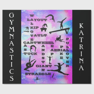 Gymnastik-Fähigkeiten Crosswords Custom Wrapping P Geschenkpapier
