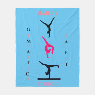 Gymnastik Fleecedecke mit personalisiertem Namen.