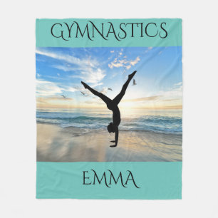 Gymnastik Fleecedecke mit personalisiertem Namen.