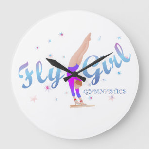 Gymnastik - Fly Girl Clock Große Wanduhr