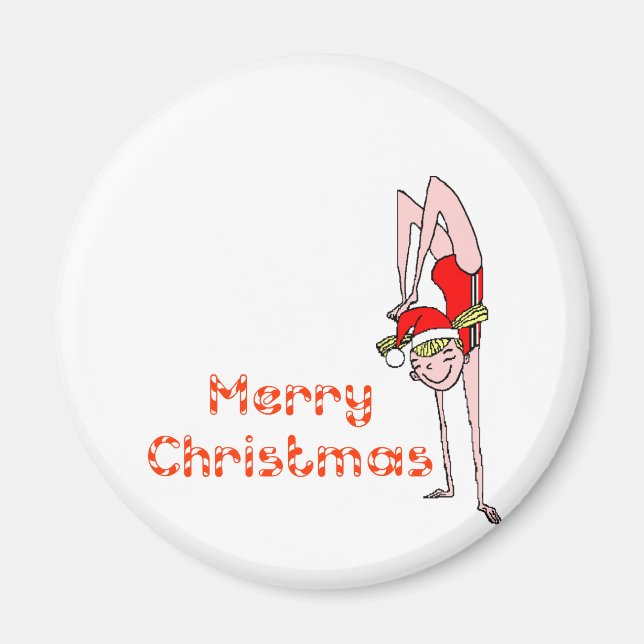 Gymnastik Frohe Weihnachten Magnet (Vorne)