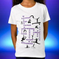 Gymnastik für Mädchen Lila Schwerter T - Shirt