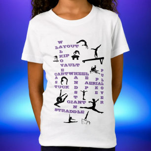 Gymnastik für Mädchen Lila Schwerter T - Shirt