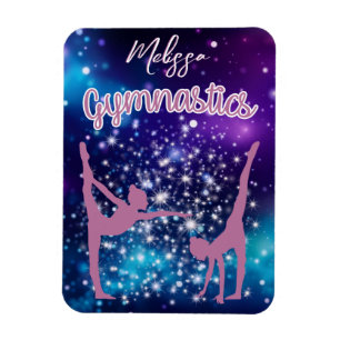 Gymnastik Galaxy Lila Türkis Personalisiert Magnet