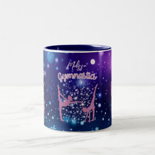 Gymnastik Galaxy Lila Türkis Personalisiert Zweifarbige Tasse