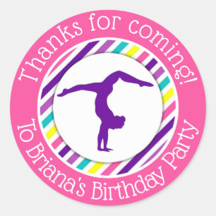 Gymnastik Gastgeschenk Sticker für ein Mädchen