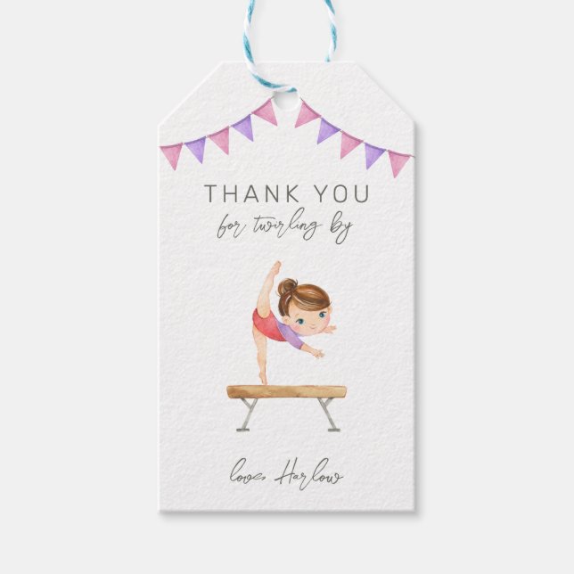 Gymnastik Gastgeschenk Tag Geschenkanhänger (Vorderseite)