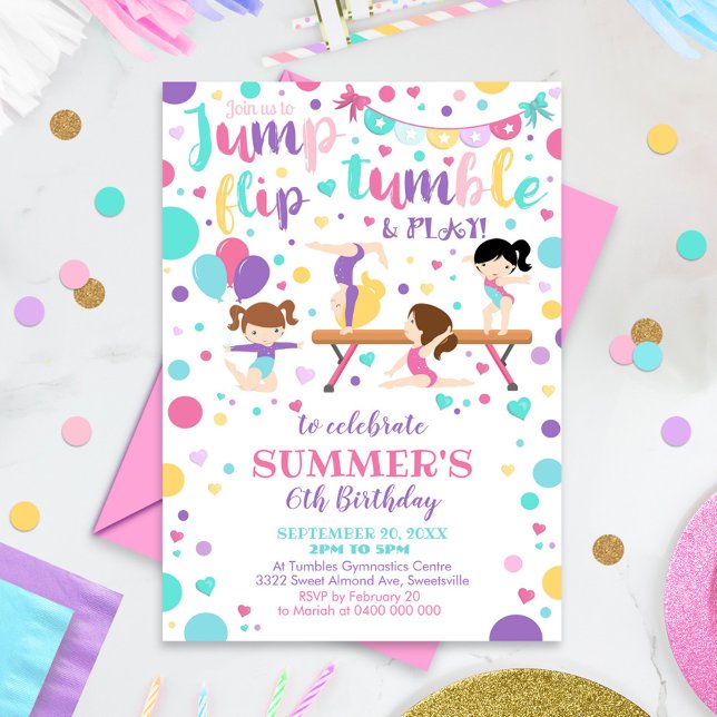 Gymnastik Geburtstag Einladung Gymnastik Party (Von Creator hochgeladen)