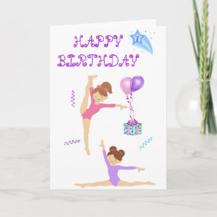 Gymnastik Geburtstagskarte personalisiert Karte