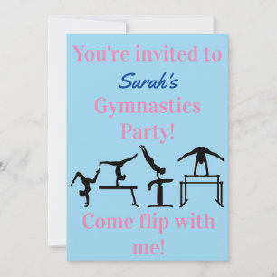 Gymnastik Geburtstagsparty Personalisierte Einladu