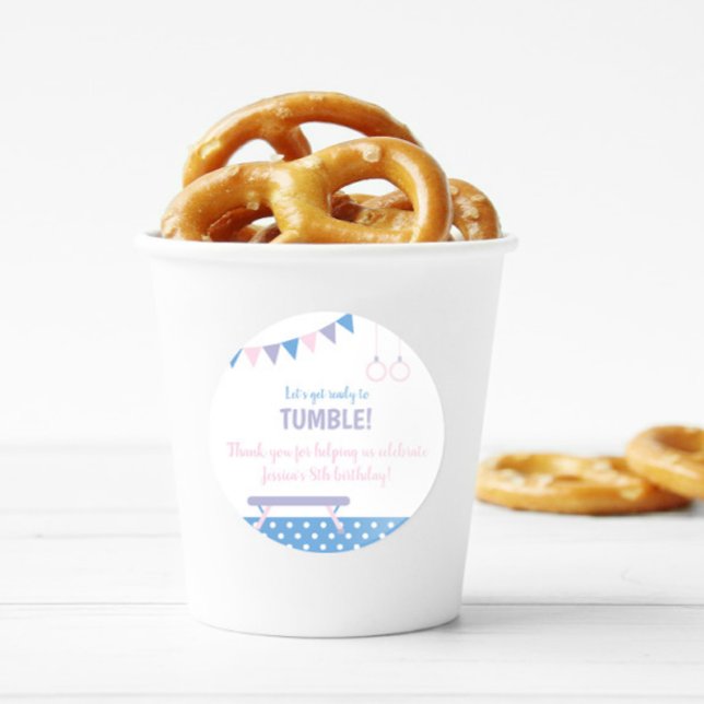 Gymnastik Geburtstagsparty Runder Aufkleber (Von Creator hochgeladen)