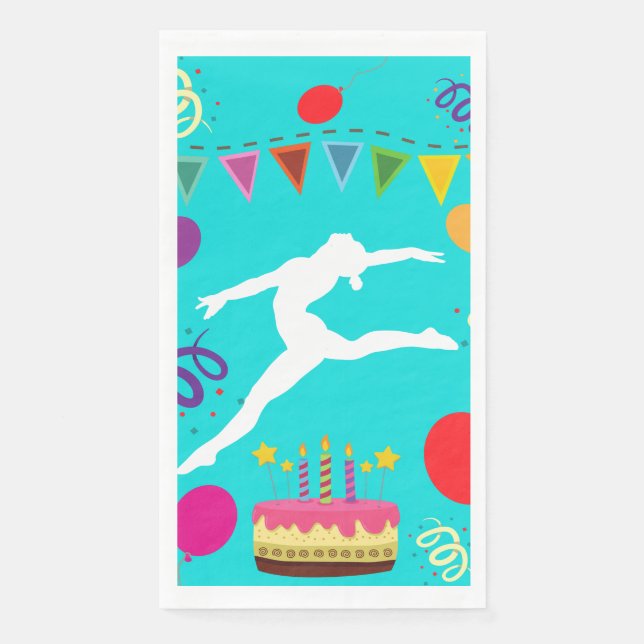 Gymnastik Geburtstagsparty Serviette (Vorderseite)