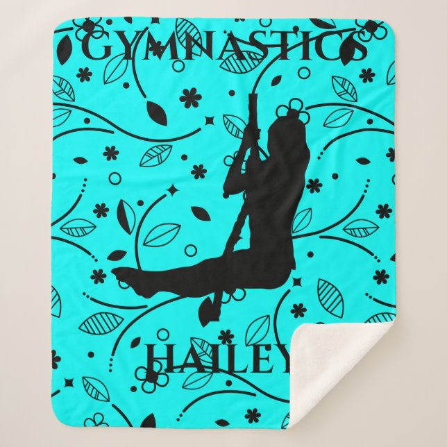 GYMNASTIK GIRL AUF ROPES AQUAMARIN BLANKET. SHERPADECKE (Vorderseite)