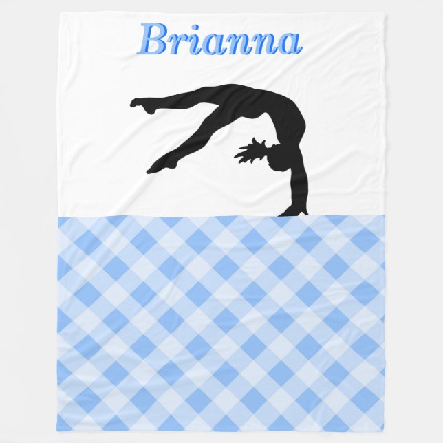 Gymnastik Girl Blissful in Blue Personalisiert Fleecedecke (Vorderseite)