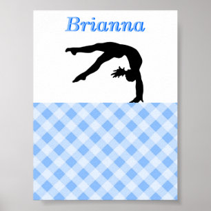 Gymnastik Girl Blissful in Blue Personalisiert Poster