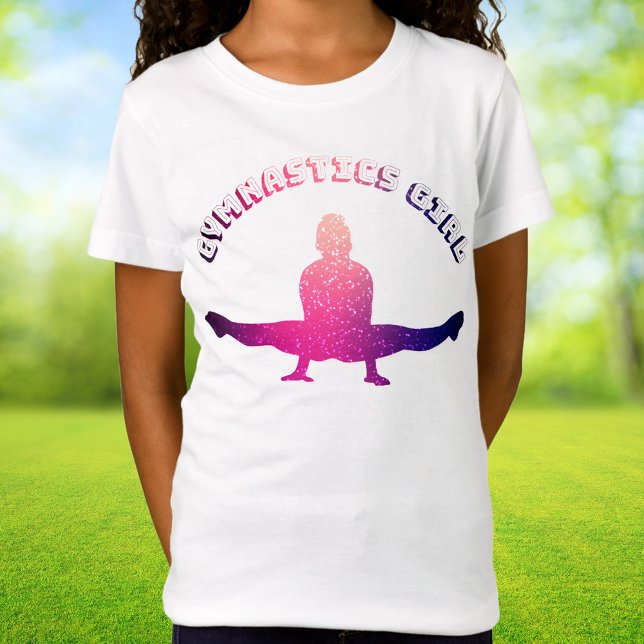 Gymnastik Girl Galaxy Pink Lila T-Shirt (Gymnastics Girl Galaxy Pink Purple T-Shirt)