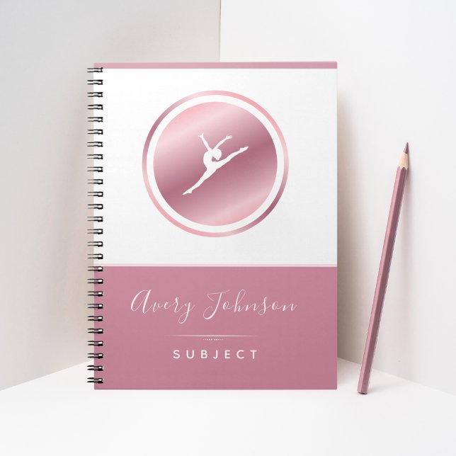 Gymnastik Girl Gymnast Silhouette Notizblock (Von Creator hochgeladen)