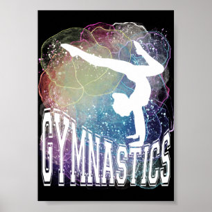 Gymnastik Girl Handstand Wasserfarbe Poster