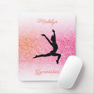 Gymnastik Girl in Gymnast Leotard Rosa Mandarine Mousepad