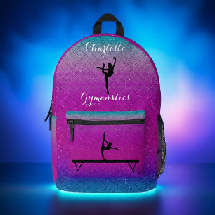 Gymnastik Girl Lila Blue Ombre Bedruckter Rucksack