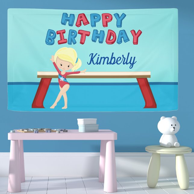 Gymnastik Girl Niedlich Custom Kindergeburtstag Pa Banner (Von Creator hochgeladen)