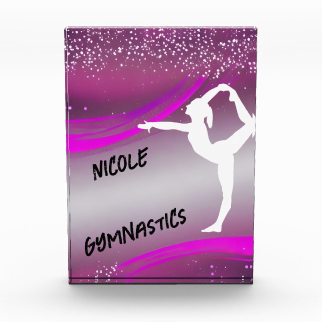 Gymnastik Girl Personalisiert Fotoblock (Vorderseite)